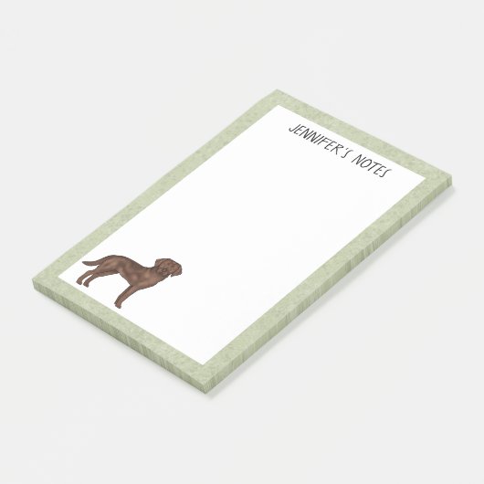 Chocolade Labrador Retriever Lab Hond Aangepaste N Post-it® Notes (Schuin)