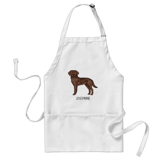 Chocolade Labrador Retriever Lab Hond Aangepaste N Standaard Schort (Voorkant)