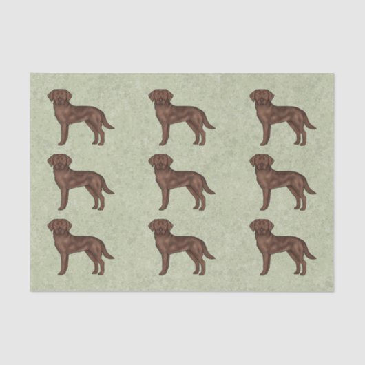 Chocolade Labrador Retriever Lab Hond Print Patroo Tissuepapier (Voorkant)