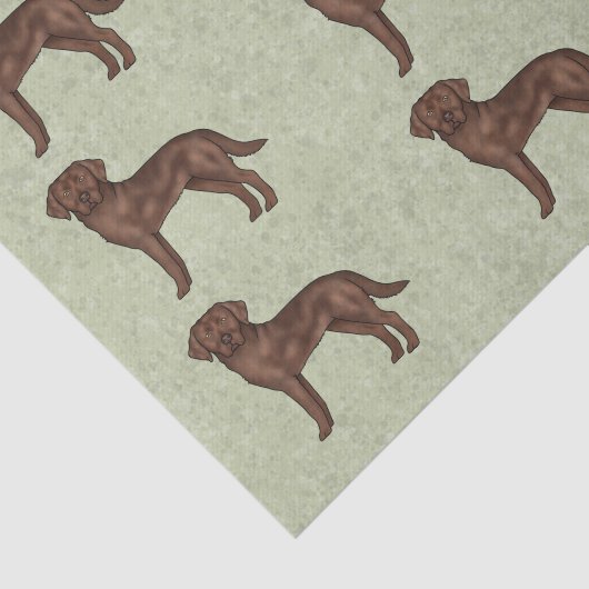 Chocolade Labrador Retriever Lab Hond Print Patroo Tissuepapier (Detail)