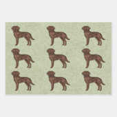 Chocolade Labrador Retriever Lab Hondenpatroon Gro Inpakpapier Vel (Voorkant 3)