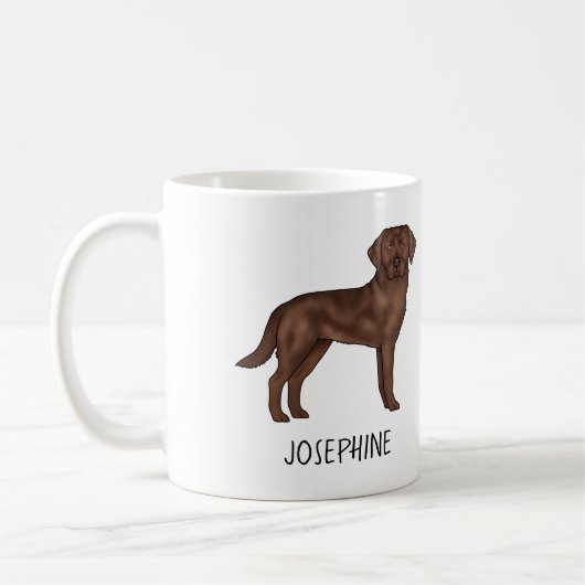 Chocolade Labrador Retriever Mooie Lab Eigen Naam Koffiemok (Links)