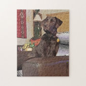 Chocolade Labrador Retriever op voorzitter Legpuzzel (Verticaal)