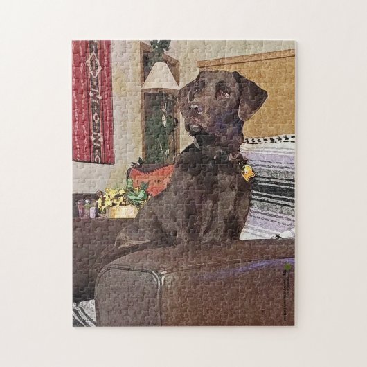 Chocolade Labrador Retriever op voorzitter Legpuzzel (Verticaal)