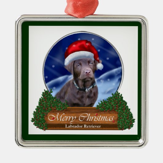 Chocolade Labrador Retriever Ornament (Voorkant)