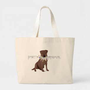 Chocolade Labrador Retriever Party Grote Tote Bag