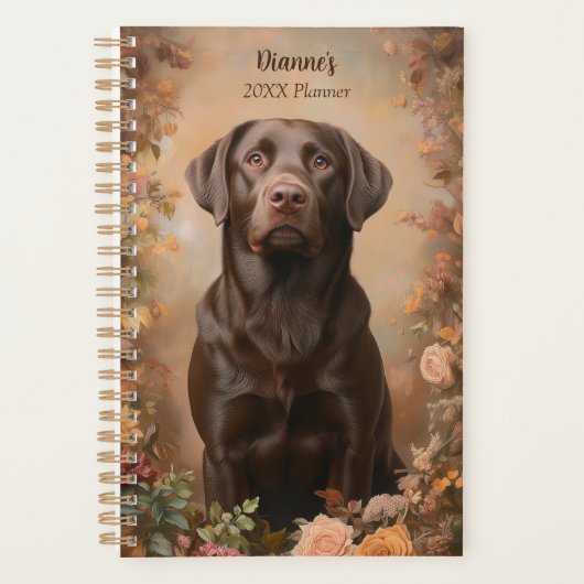 Chocolade Labrador Retriever Portret Persoonlijk Planner (Voorkant)