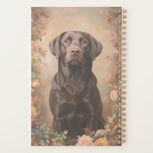 Chocolade Labrador Retriever Portret Persoonlijk Planner (Achterkant)