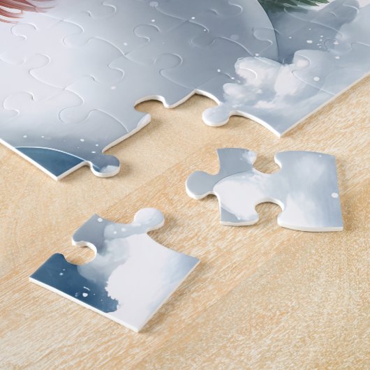 Chocolade Labrador Retriever Puppy Dog Kerstmis Legpuzzel (Zijkant)