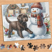 Chocolade Labrador Retriever Puppy Dog Kerstmis Legpuzzel