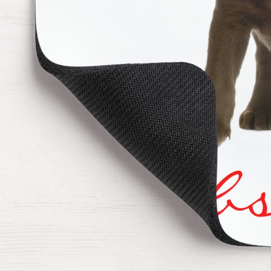 Chocolade Labrador Retriever Puppy Dog Mousepad Muismat (Hoek)