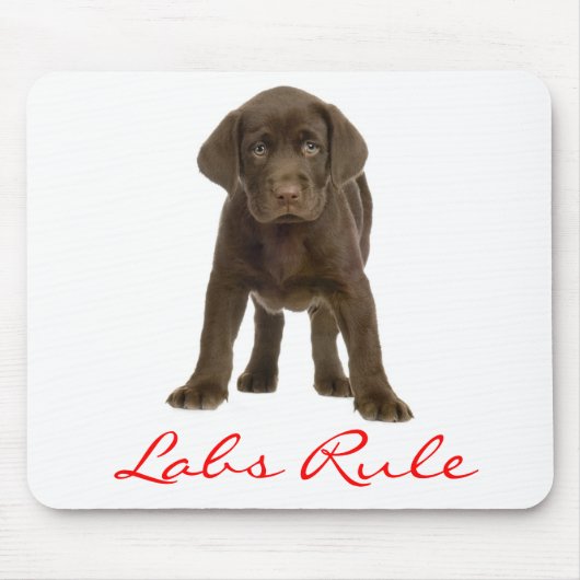 Chocolade Labrador Retriever Puppy Dog Mousepad Muismat (Voorkant)