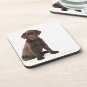 Chocolade Labrador Retriever Puppy Onderzetter (Linkerzijde)