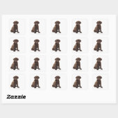 Chocolade Labrador Retriever Puppy Vierkante Sticker (Vel)
