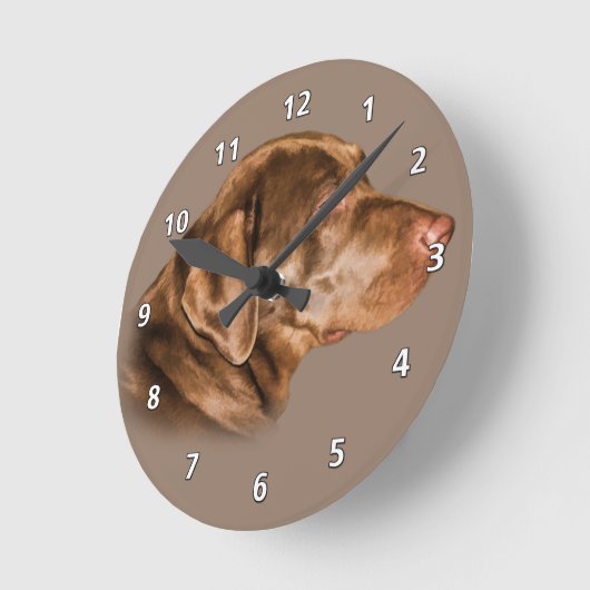 Chocolade Labrador Retriever Ronde Klok (Hoek)