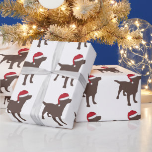 Chocolade Labrador Retriever Santa Hat Kerstmis Cadeaupapier