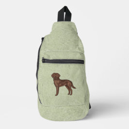 Chocolade Labrador Retriever Schattige Cartoon Lab Sling Bag