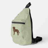 Chocolade Labrador Retriever Schattige Cartoon Lab Sling Bag (Rechterhoek)