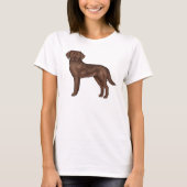 Chocolade Labrador Retriever Schattigee Hond Illus T-shirt (Voorkant)