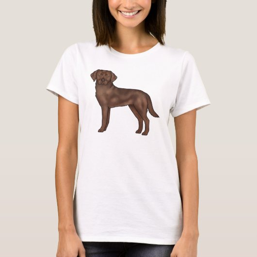 Chocolade Labrador Retriever Schattigee Hond Illus T-shirt (Voorkant)