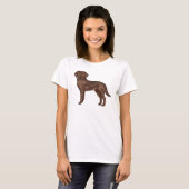 Chocolade Labrador Retriever Schattigee Hond Illus T-shirt (Voorkant volledig)