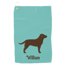 Chocolade Labrador Retriever Silhouet met Naam