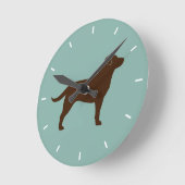 Chocolade Labrador Retriever Silhouet Ronde Klok (Hoek)