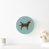 Chocolade Labrador Retriever Silhouet Ronde Klok (Huis)