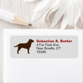 Chocolade Labrador Retriever Silhouette Brown Lab Etiket (Insitu)