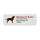 Chocolade Labrador Retriever Silhouette Brown Lab Etiket (Voorkant)