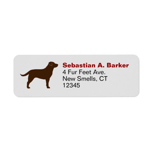 Chocolade Labrador Retriever Silhouette Brown Lab Etiket (Voorkant)