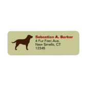 Chocolade Labrador Retriever Silhouette Brown Lab Etiket (Voorkant)