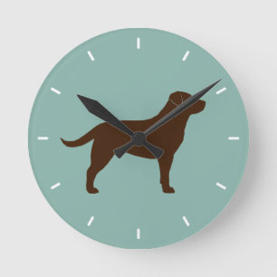 Chocolade Labrador Retriever Silhouette Ronde Klok