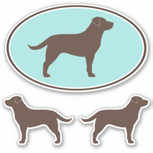Chocolade Labrador Retriever Silhouette Stickers