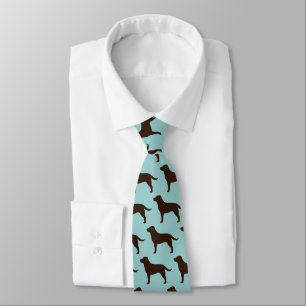 Chocolade labrador retriever silhouetten patroon stropdas