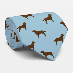 Chocolade labrador retriever silhouetten patroon stropdas