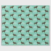Chocolade Labrador Retriever Silhouettes Patroon Cadeaupapier (Vlak)