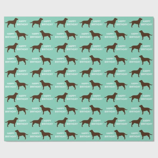 Chocolade Labrador Retriever Silhouettes Patroon Cadeaupapier (Vlak)