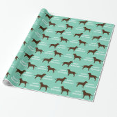 Chocolade Labrador Retriever Silhouettes Patroon Cadeaupapier (Uitgerold)