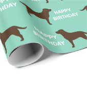 Chocolade Labrador Retriever Silhouettes Patroon Cadeaupapier (Rol Hoek)