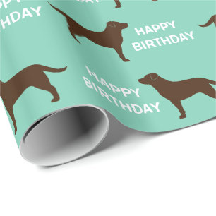 Chocolade Labrador Retriever Silhouettes Patroon Cadeaupapier