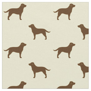Chocolade Labrador Retriever Silhouettes Patroon Stof