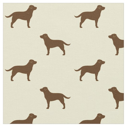 Chocolade Labrador Retriever Silhouettes Patroon Stof (Close Up)