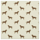 Chocolade Labrador Retriever Silhouettes Patroon Stof (Swatch)