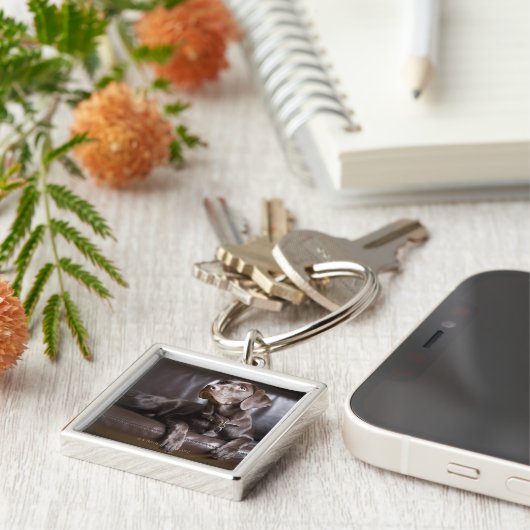 Chocolade Labrador Retriever Sleutelhanger (Zijkant)