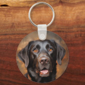 Chocolade Labrador Retriever Sleutelhanger (Voorkant)