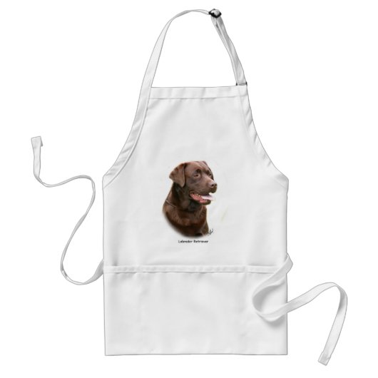 Chocolade Labrador Retriever Standaard Schort (Voorkant)