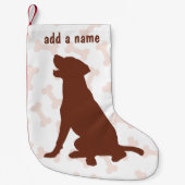 Chocolade Labrador Retriever Stocking Kleine Kerstsok (Voorkant)