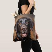 Chocolade Labrador Retriever Tote Bag (Dichtbij)