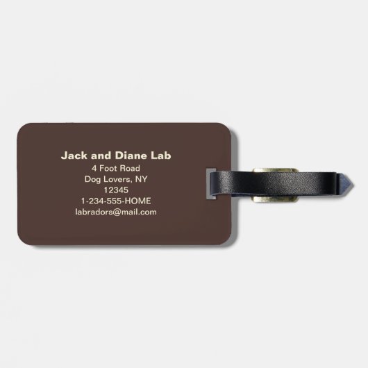 Chocolade Labrador Retrievers met Hart Bagagelabel (Achterkant horizontaal)